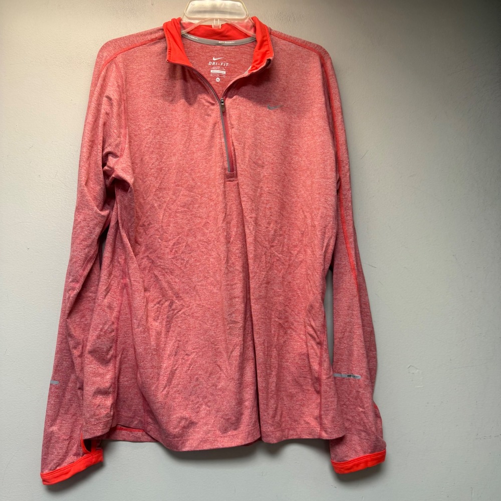 Nike Dri-FIT 1/4 Zip Pullover Mens XL Coral Heather Excellent Reflective Running